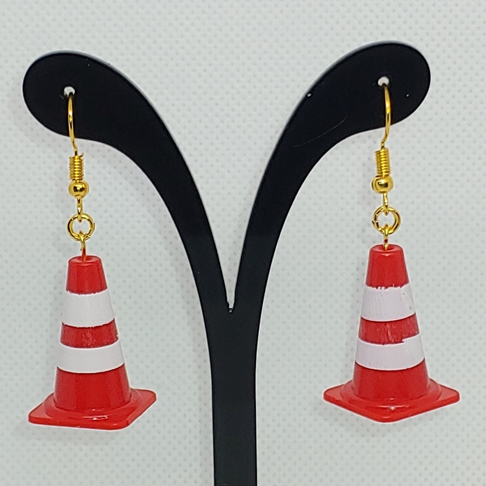 Traffic cone earrings